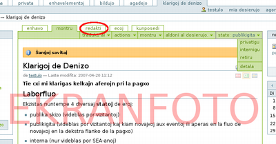 La butono "redakti" La butono "redakti"